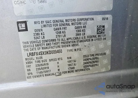 2019 Buick Envision Premium Ii z USA, uszkodzony, nr VIN LRBFX4SX9KD009460